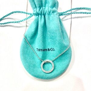 Tiffany & Co. .925 Silver 1837 Ring Pendant Necklace